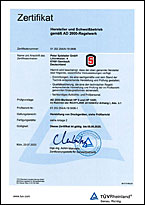 Zertifikat Hersteller und Schweißbetrieb